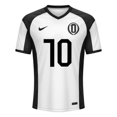 White and black soccer jersey with number 1 with and a logo on it sticker