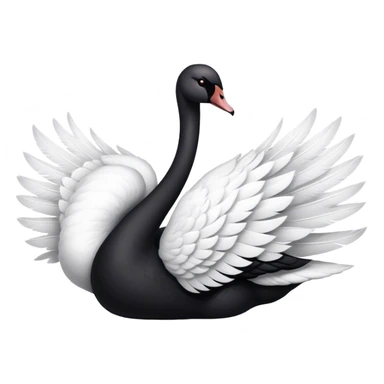 black swan, same as white swan emoji just black and facing the opposite direction sticker