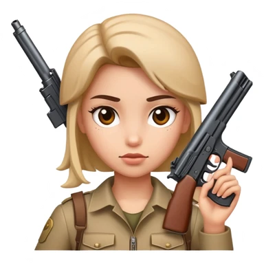 Girl with gun on her heard sticker