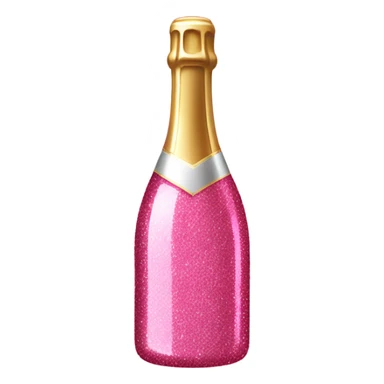 Pink glitter champagne bottle  sticker