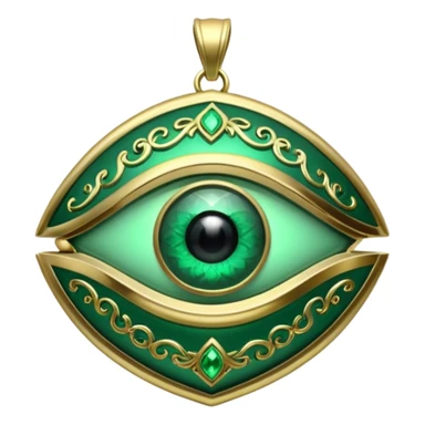 Eye shaped green locket  sticker