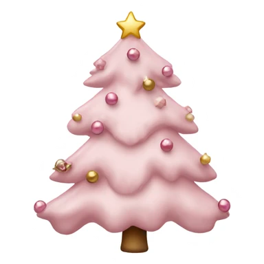 Light pink Christmas tree with ornaments  sticker