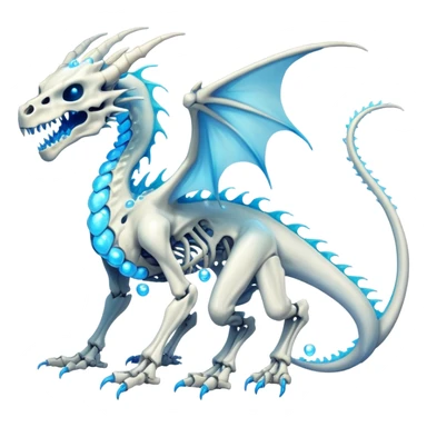 a electric bone dragon with bue teeth breathing bubbles (full body) sticker