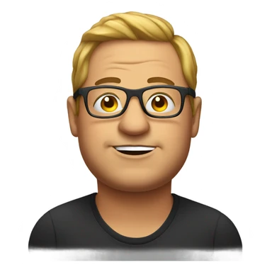 Fat comedian with glasses sticker