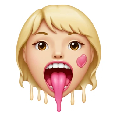 Hungry drooling and saliva dripping out of the mouth sticker