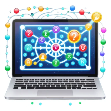laptop screen showing a plan diagram with sparkles sticker