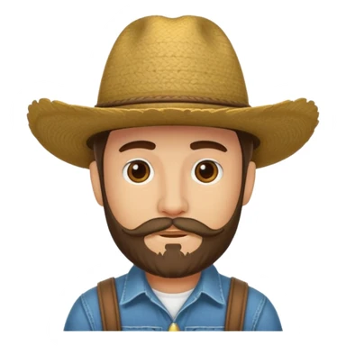 Un muchacho con sombrero vaquero y con barba  sticker