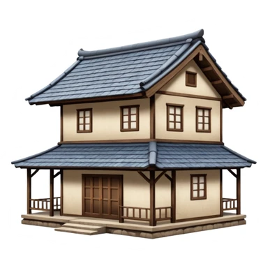 japan style wood house sticker