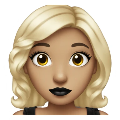 Girl with black lipstick and black eyeshadow and black dress sticker