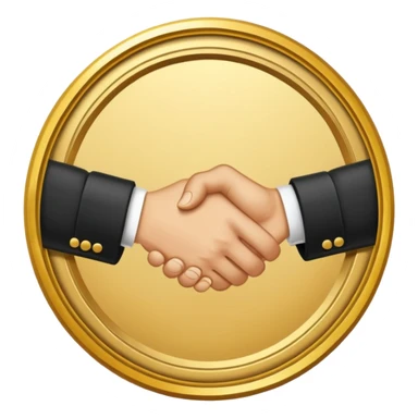 circular achievement style badge border for brand loyalist featuring a handshake and classy border  sticker