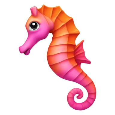 pink and orange sea horse sticker