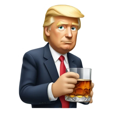 Donald Trump drinking whiskey sticker