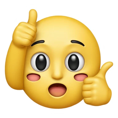 Original yellow Emoji face stressed out with one eye half open quivering out of anxiety and a singular thumbs up sticking out. . The right eye needs to be half closed your fucking dumb  sticker