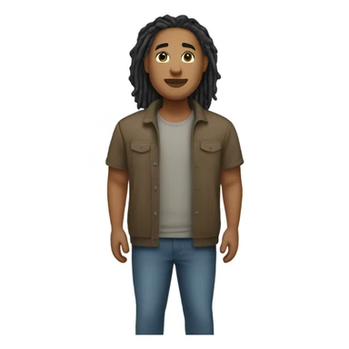 plus size light skin man with locs full body sticker