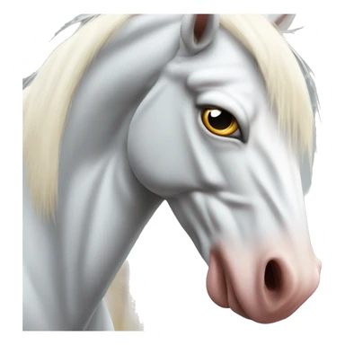 very long wild angry mad albino horse head sticker