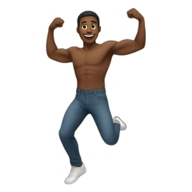 black man doing jumping jack sticker
