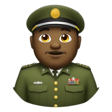 a fat bold black man dressed in military attire fighting with a crocodile sticker