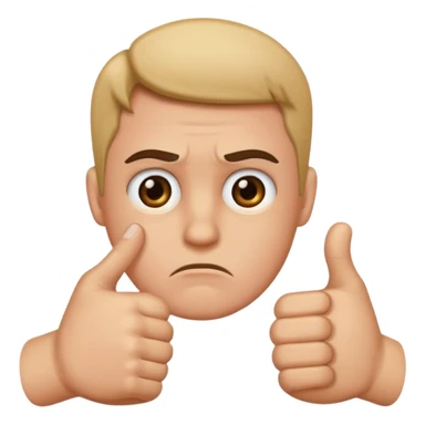 thumbs down sad face  sticker