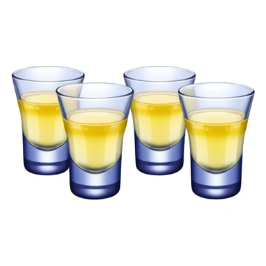 Four shot glasses with blueberry lemon drop in them  sticker