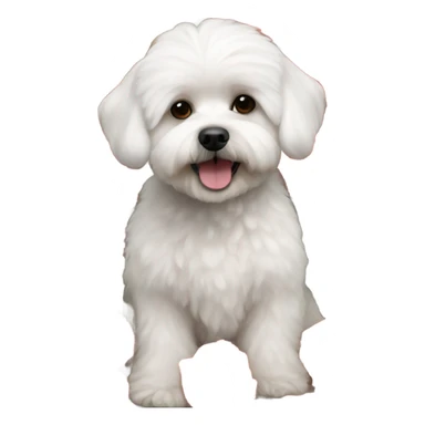 Maltese Bichon with a red roses  sticker