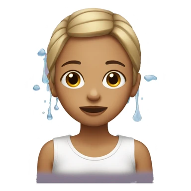 girl washes her face sticker