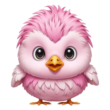 cute pink baby chick emoji, kawaii style, fluffy, big eyes, pastel colors, transparent background, twitch emote sticker