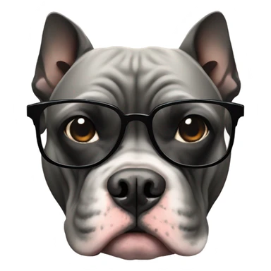 Black American Bully with dark tinted glasses sticker