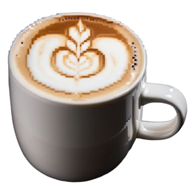 cappuccino in a mug with visible foam sticker