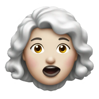 A fat lady sticking her tongue out at me  sticker