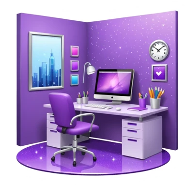 Purple Glitter office sticker