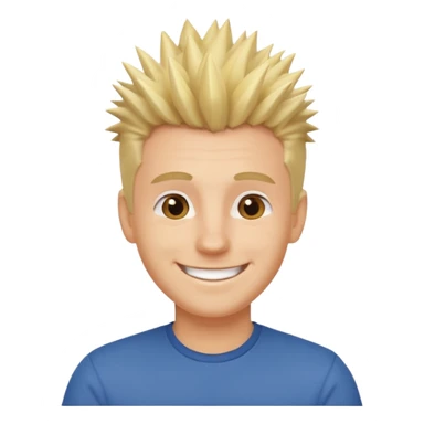 fat spiky haired happy man blonde sticker
