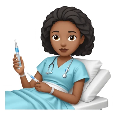 sick black woman getting syringe shot  sticker