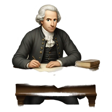 white man writer on table 18 century sticker