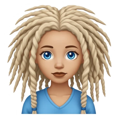 african american female, curly white dreads, blue eyes sticker