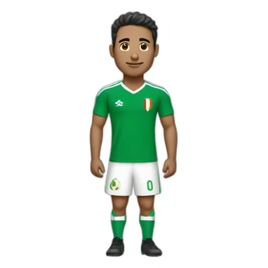 un homme qui porte le maillot de foot de l'Algérie sticker