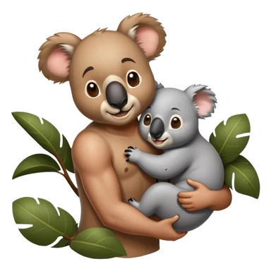 Koala tackling  a man sticker