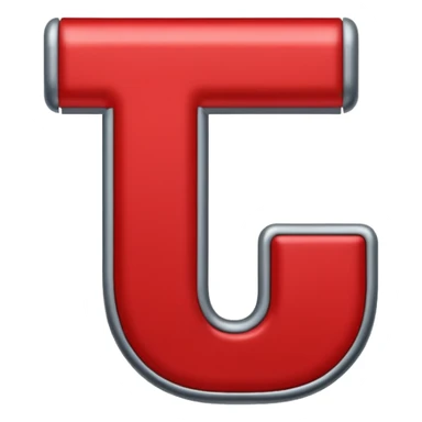 a red magnet shaped as the letter "U". the 2 end tips are color gray sticker