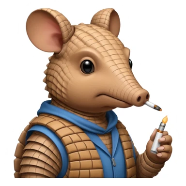 curious hacker armadilloarmadillo smoking cigarette whos always coding 24/7 sticker