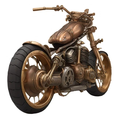 steampunk motorbike  rear sticker