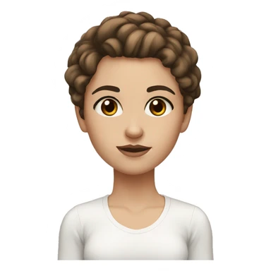 white girl brown hair brown eyes black eyebrows  sticker