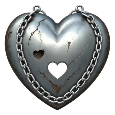 heart with a chain and grunge texture sticker