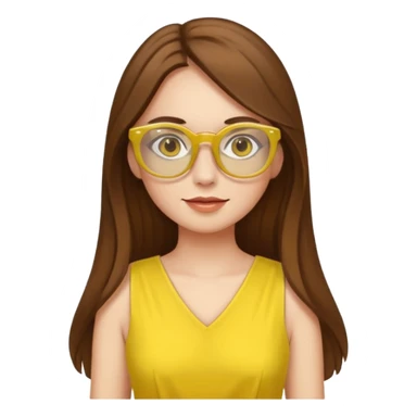 yellow glasses and yellow dressed woman long hair sticker