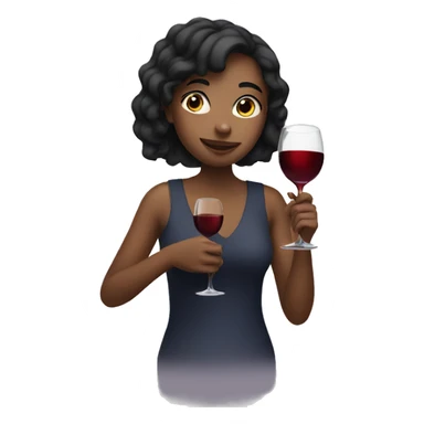 Girl holding wine  sticker