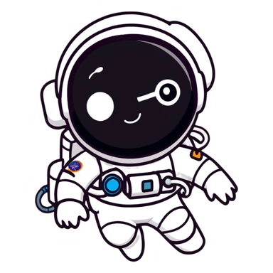 astronaut with pirate eyepatch in space sticker