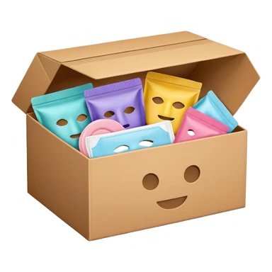 a box of skincare mask packs sticker