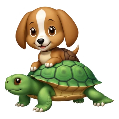 Un chien qui est sur une tortue sticker
