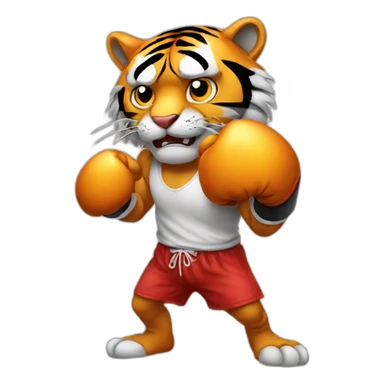 Tiger with evil face   boxing with his arms crossed sticker