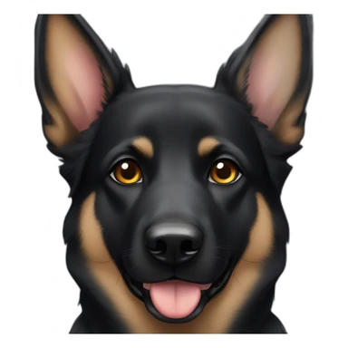 Black german shepherd with tan eyebrows and hearts sticker