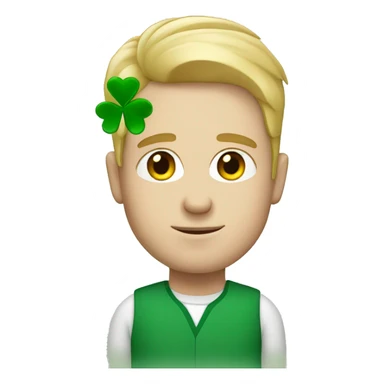 white man with four leaf clover sticker