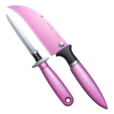 Pink ombré knife with glitter sticker